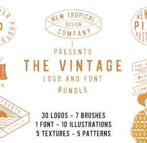 The vintage logo & font super bundle